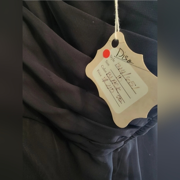 NWT US Size 10 Mori Lee Bridesmaid Black Chiffon Long Formal Gown Dress - Picture 11 of 12